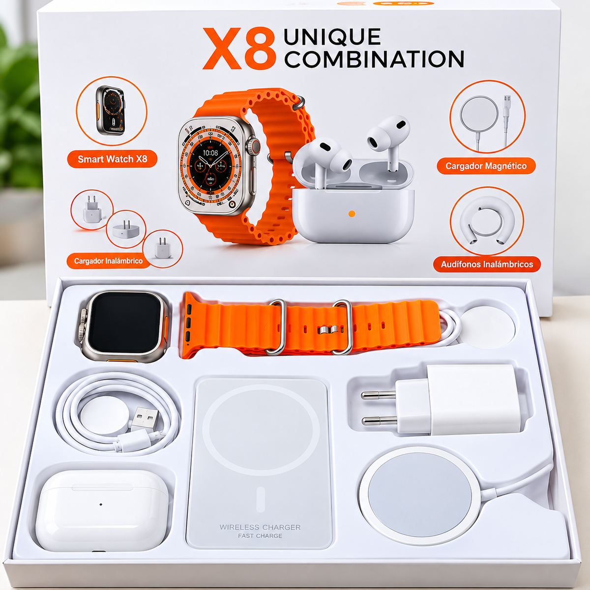 Smart Watch X8 Ultra + Cargador Inalámbrico