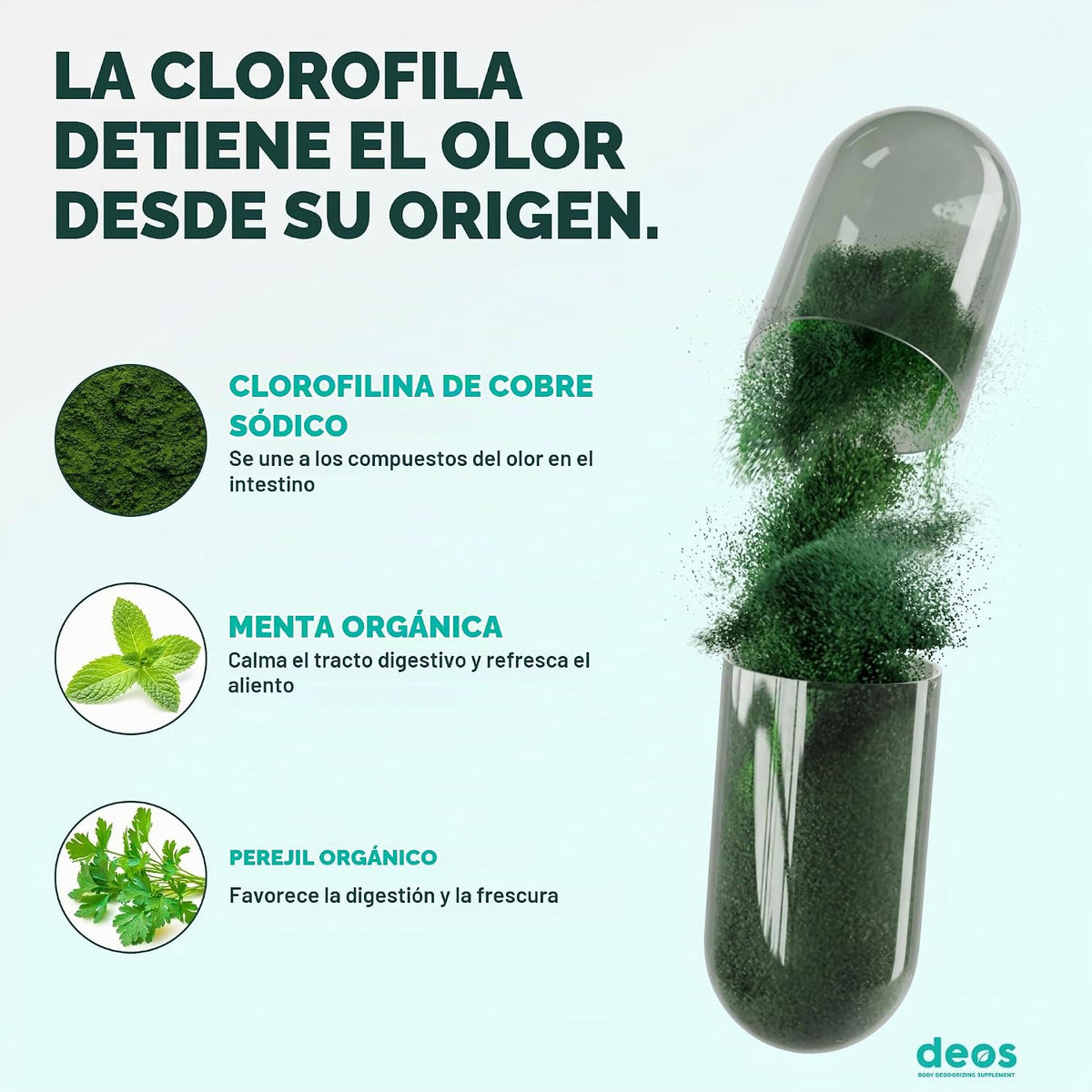 DEOS Suplemento desodorante interno [control natural de olores]