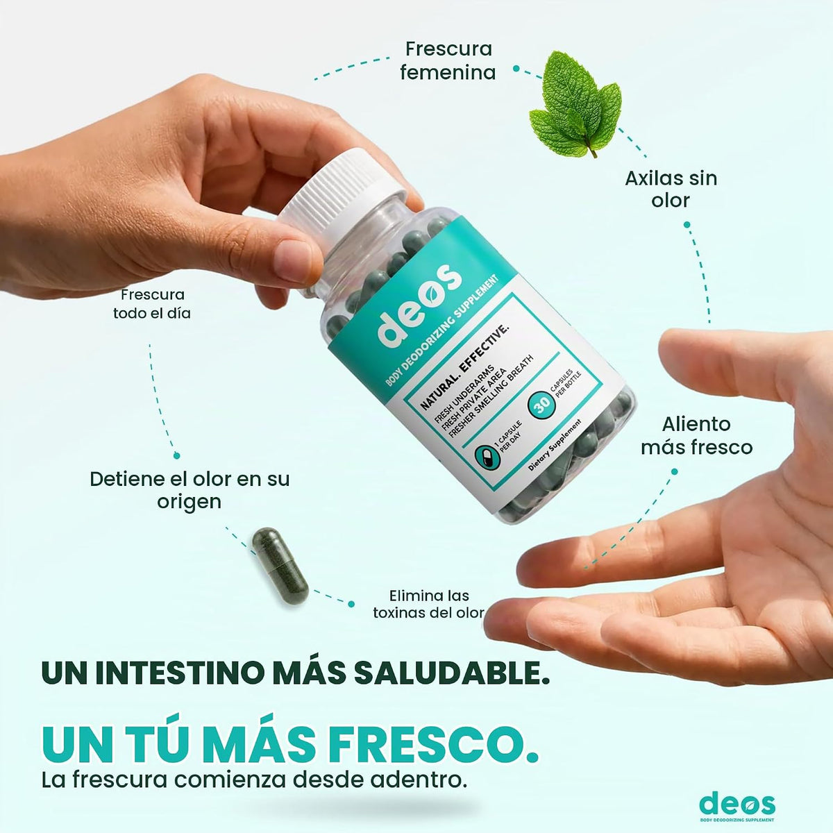 DEOS Suplemento desodorante interno [control natural de olores]