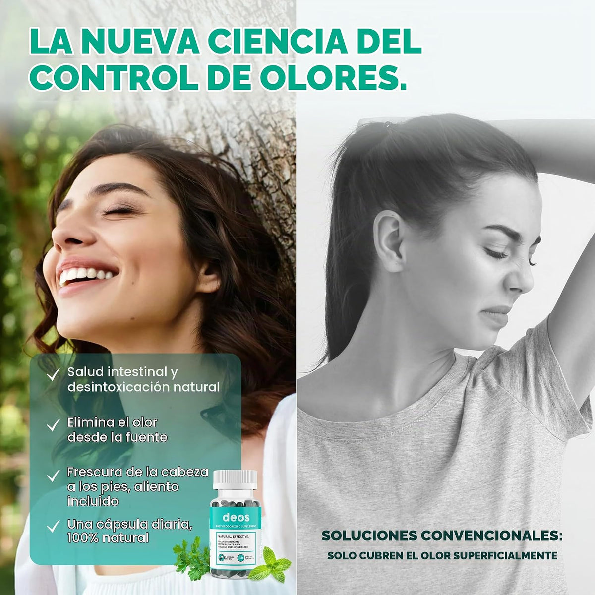 DEOS Suplemento desodorante interno [control natural de olores]